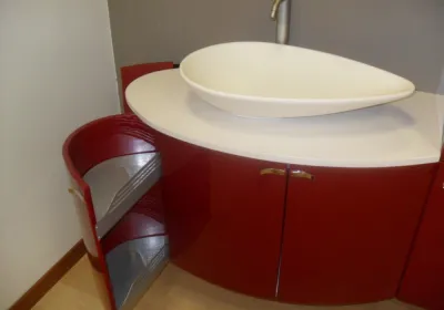 Mobile bagno laccato rosso lucido 